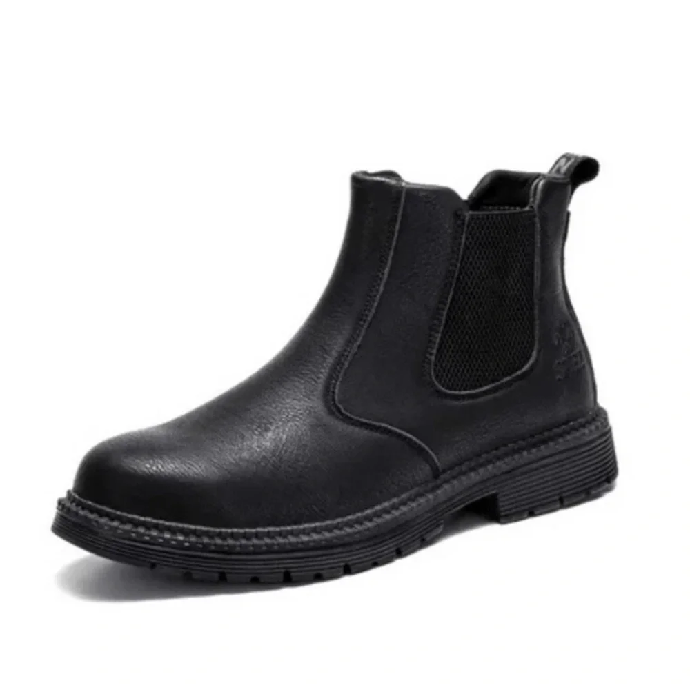 Mens Steel Toe Chelsea Safety Spiez Boots Non-Slip Waterproof Welding Black